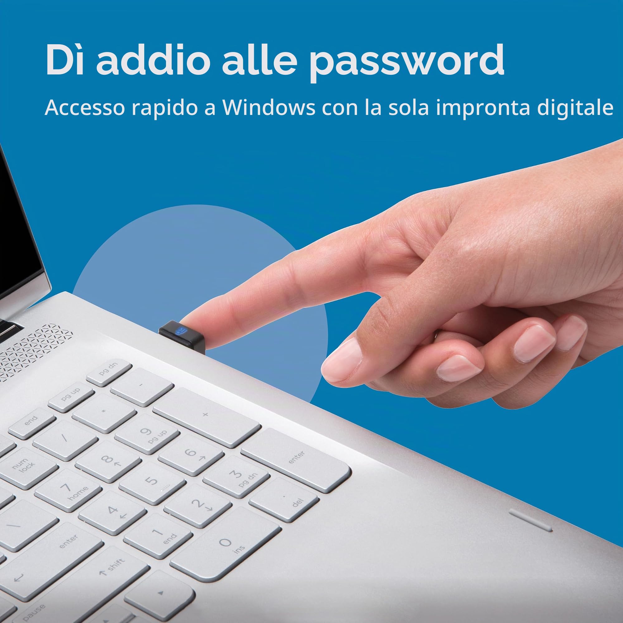 Kensington Chiavetta con Lettore di Impronte Digitali Kensington VeriMark, Nero, K67977WW