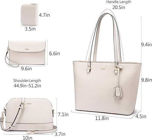 Miniatura 6 de Bolsas para mujer bolsa grande tipo tote bolsa para llevar del hombro y bolsa de mano 3 piezas