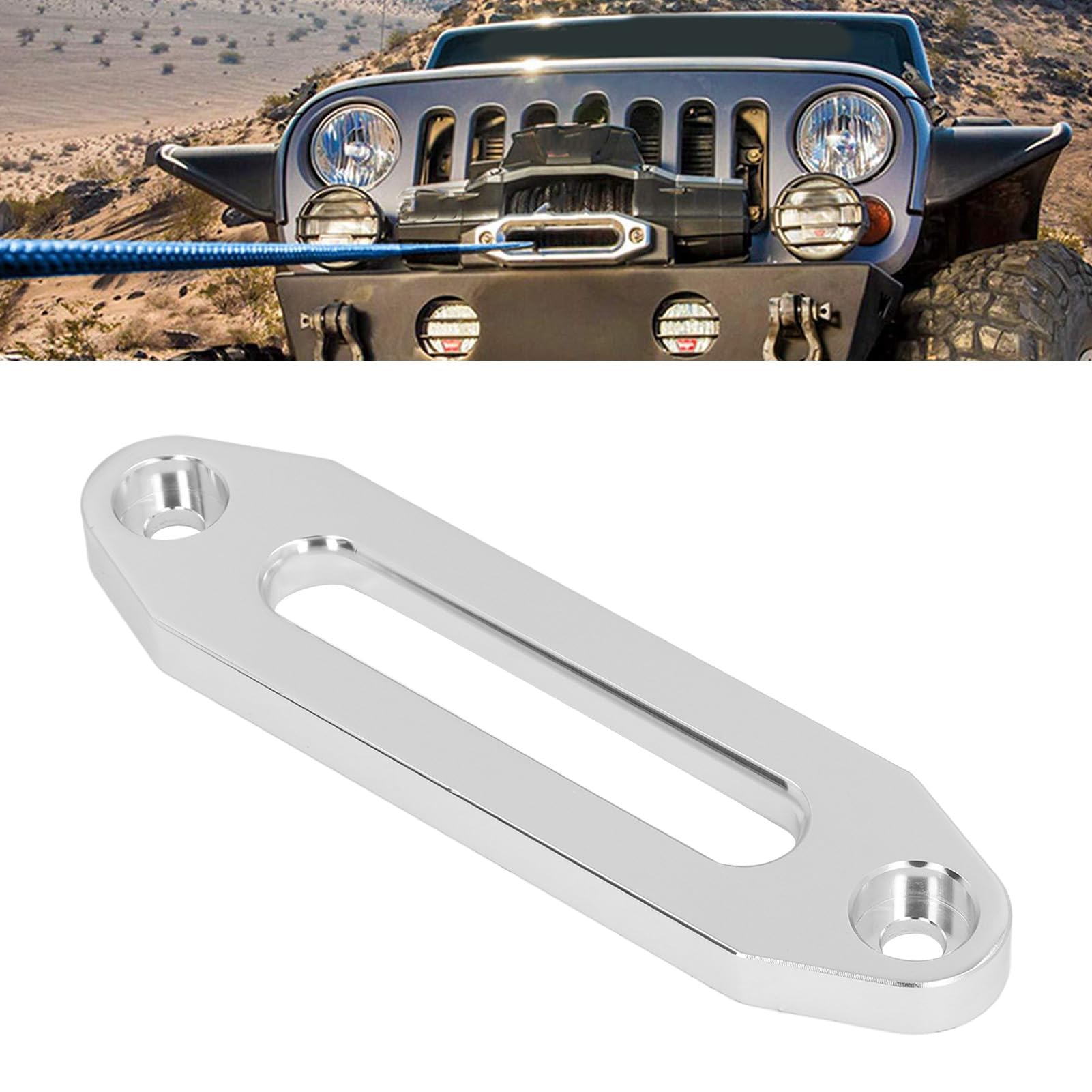 ANGGREK Aluminum Hawse Fairlead, Synthetic Winch Rope Fairlead Avoid Entanglement Fine Workmanship Lightweight Wear for ATV (6000LB)