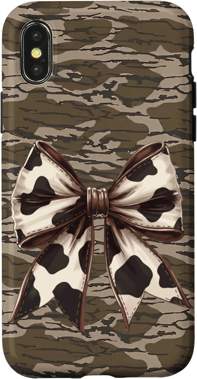 Hunting Camo Bottomland Coquette Cow Print Cheetah Bow Girl Case for iPhone 17