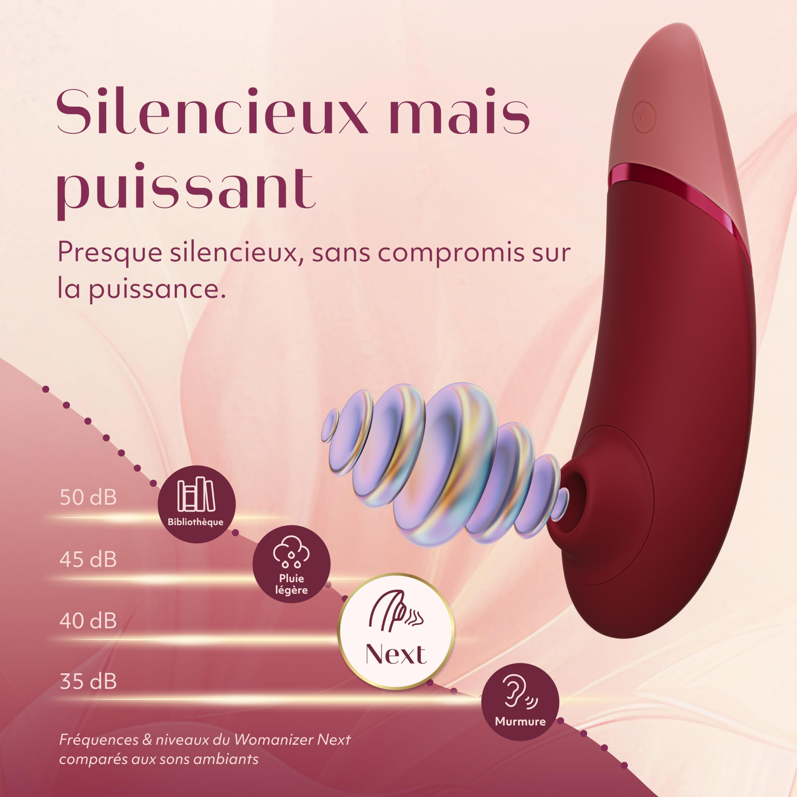 Womanizer Next Stimulateur Clitoridien à succion 3D Pleasure Air | Sex Toy Aspirant Femme | Suceur de clitoris 14 Niveaux de Puissance | Étanche & Rechargeable | Bordeaux