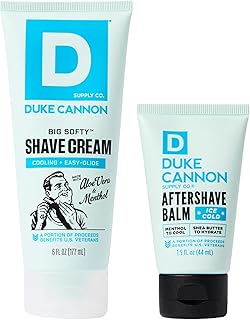 Duke Cannon Big Softy Shave Cream & After-Shave Balm Set for Men, Hydrating Shaving Cream + Post Shave Moisturizer, Aloe Vera & Coconut Oil, Fresh Clean Scent, Men's Grooming Kit