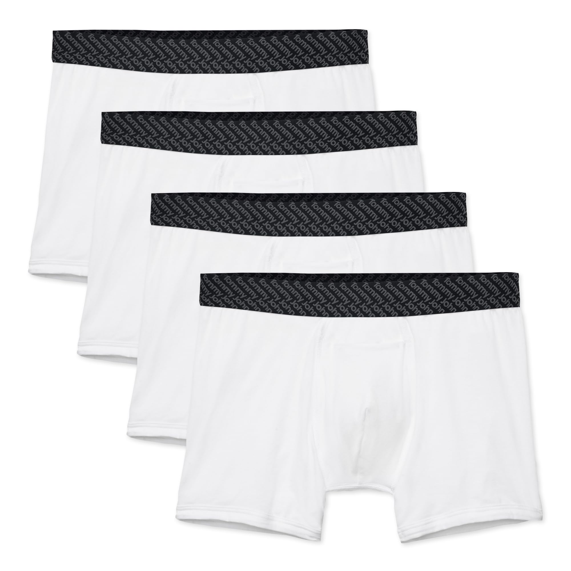 Tommy JohnMen’s Trunk 4” Underwear - Cotton Basics Boxers with Supportive Contour Pouch -Naturally Breathable Stretch Fabric