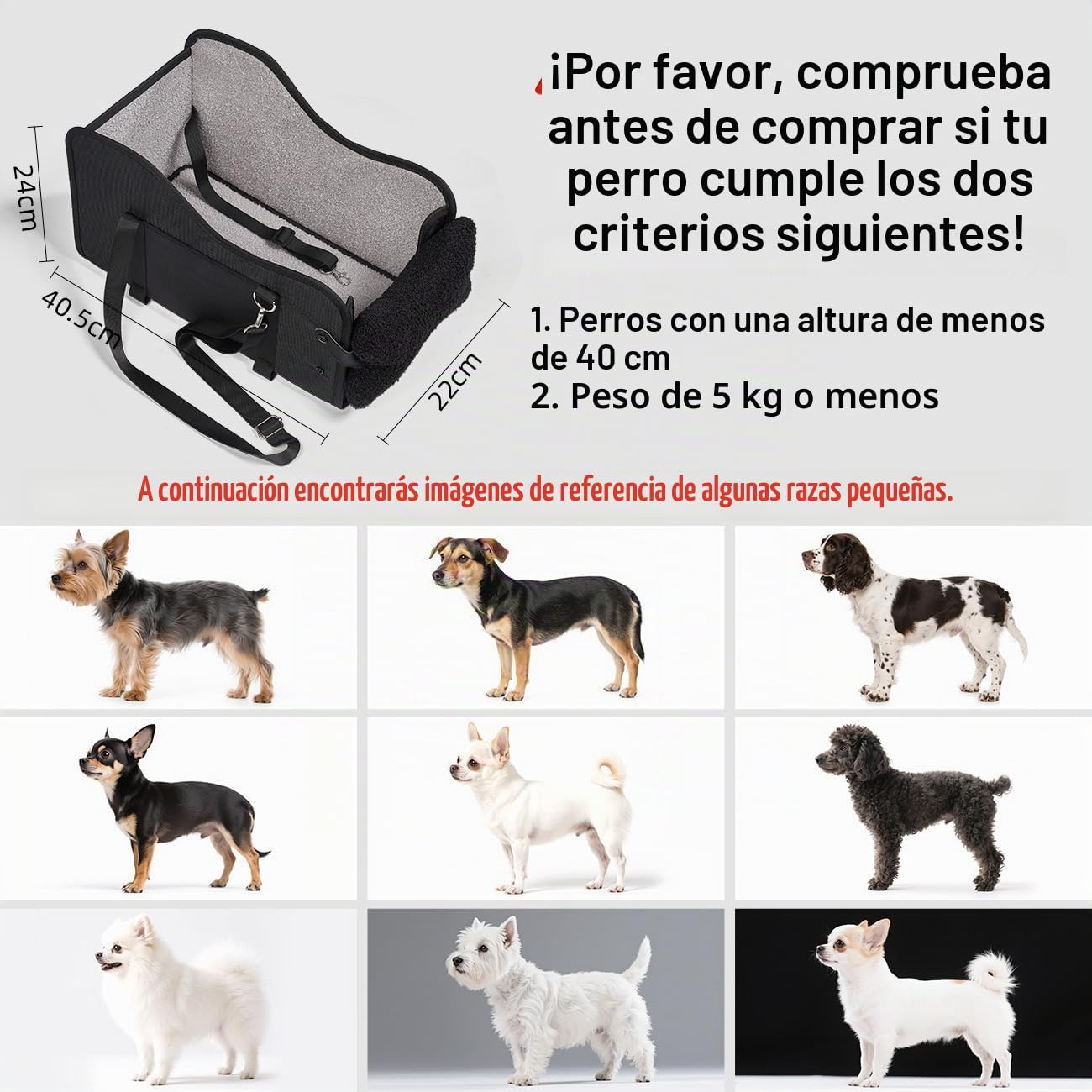 GGW Asiento de Seguridad Impermeable para Mascotas en Coche - con Doble Fijación, Bolsillos Laterales y Montaje Rápido, Adaptable al 99% de Reposabrazos (Cuero)