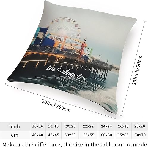 Miniatura 2 de Funda de almohada de 20 x 20 pulgadas con cremallera para dormitorio, diseño de Ciudad Americana en California, Los Ángeles, decoración para el