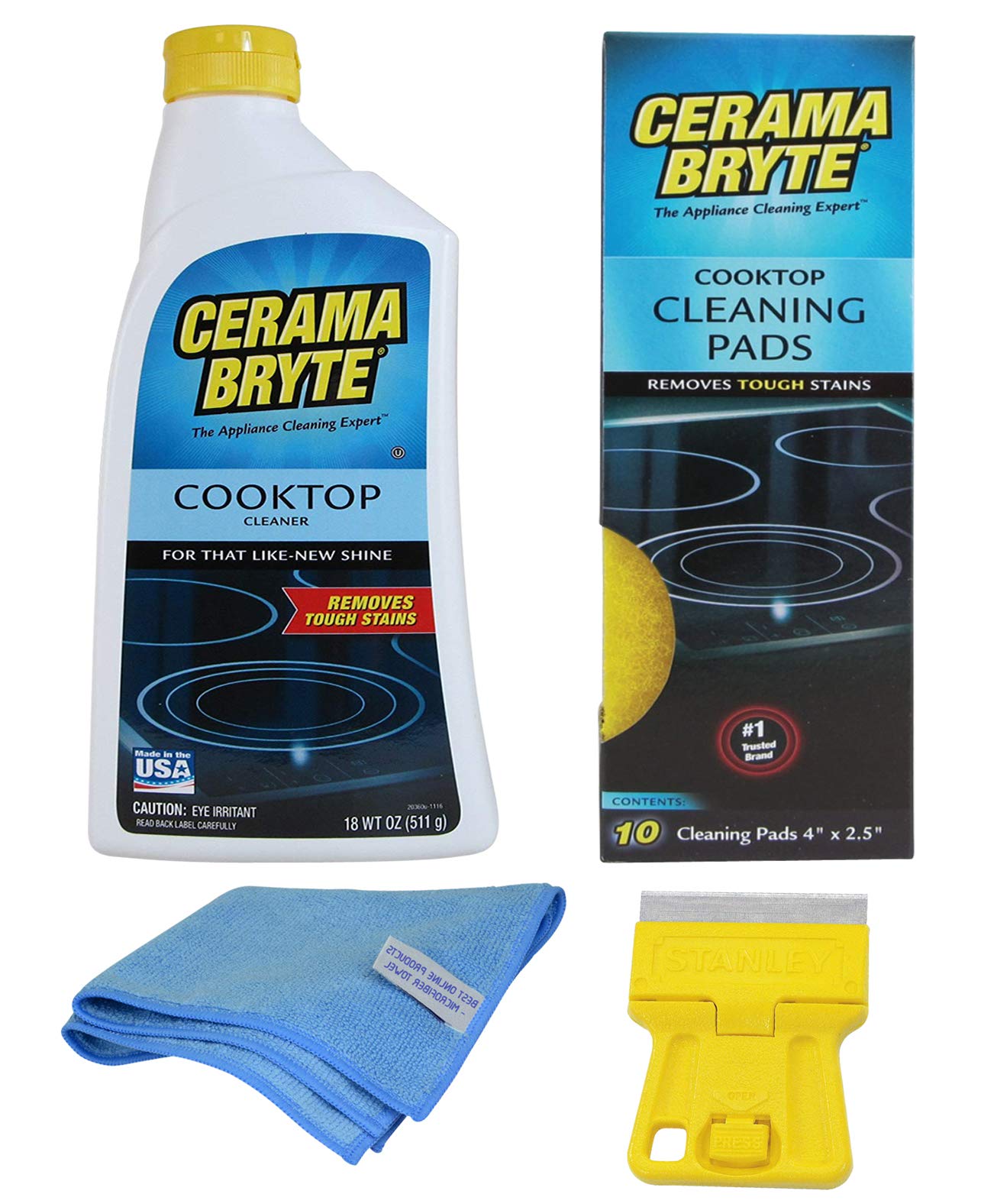 Cerama Bryte Complete Cooktop Cleaning Kit Includes Cerama Bryte