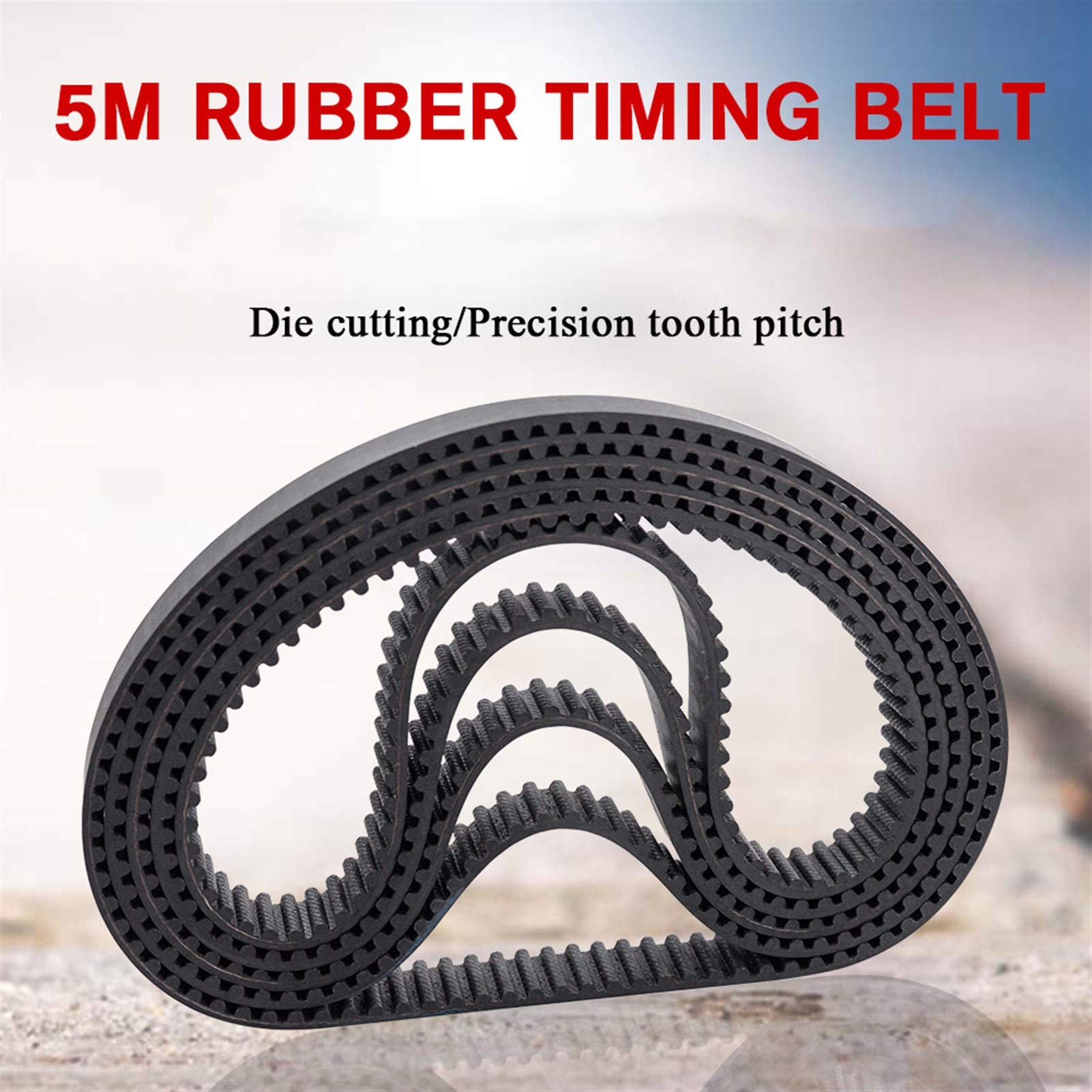 PJinloog-Cinghia di distribuzione 2PCS HTD 5M cinghia di distribuzione, c = 210 / 215/220/225, larghezza 15/20 / 25mm, denti 42/43/44/45, cintura sincrona HTD5M, 210-5m 215-5m 220-5m 225-5m Dimensioni
