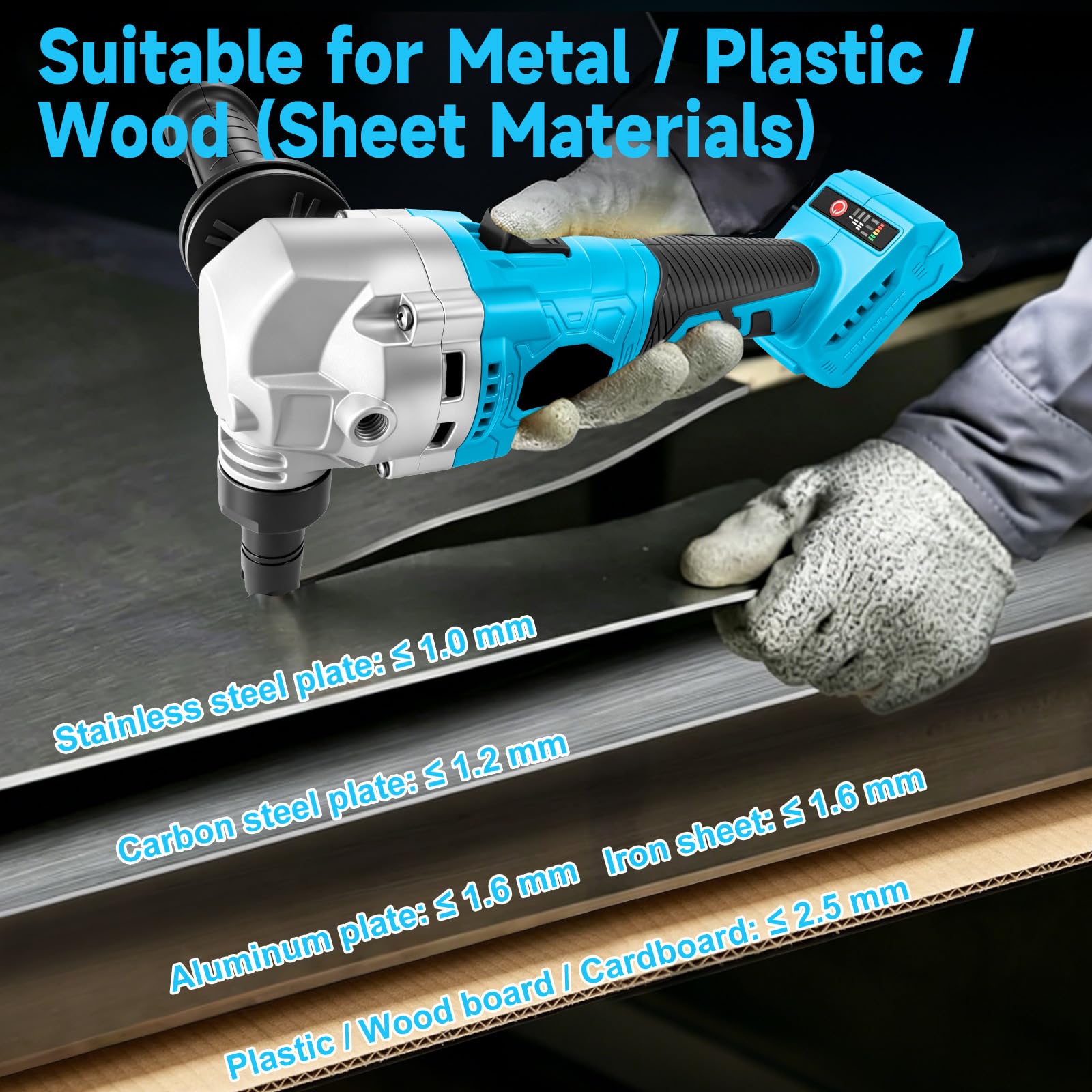 Elektryczna szczotka do blachy, kompatybilna z Makita, 18 V (bez baterii i ładowarki), bezszczotkowy skrobak do metalu, obracany o 360°, do cięcia stali nierdzewnej, aluminium