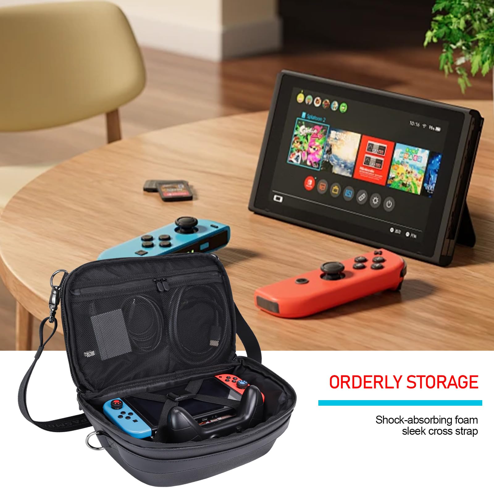 Krone Kalpasmos Étui de transport pour Nintendo Switch/Switch OLED (2021)/Switch Console Pro, sac de transport de protection compatible avec la station d'accueil ROG Ally