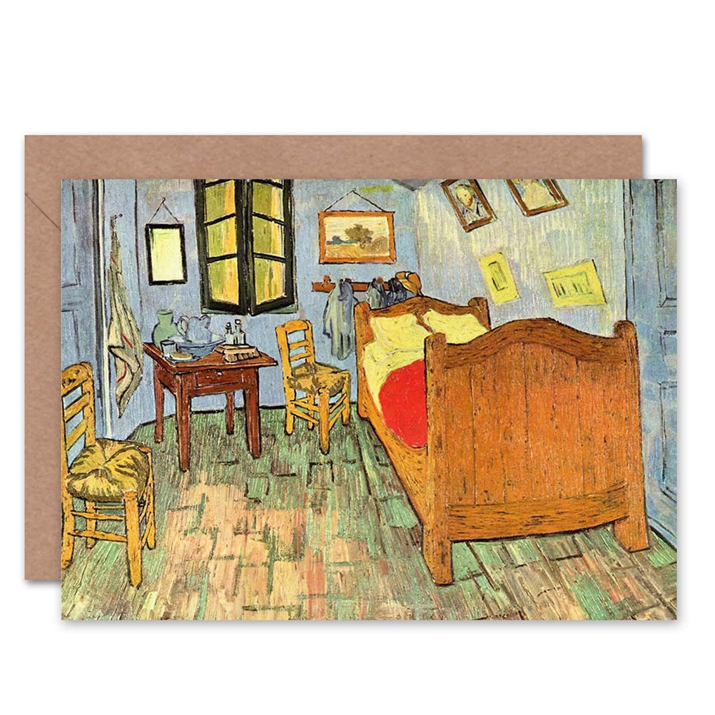 Wee Blue Coo VINCENT VAN GOGH BEDROOM OLD MASTER ART PAINTING BLANK GREETINGS CARD