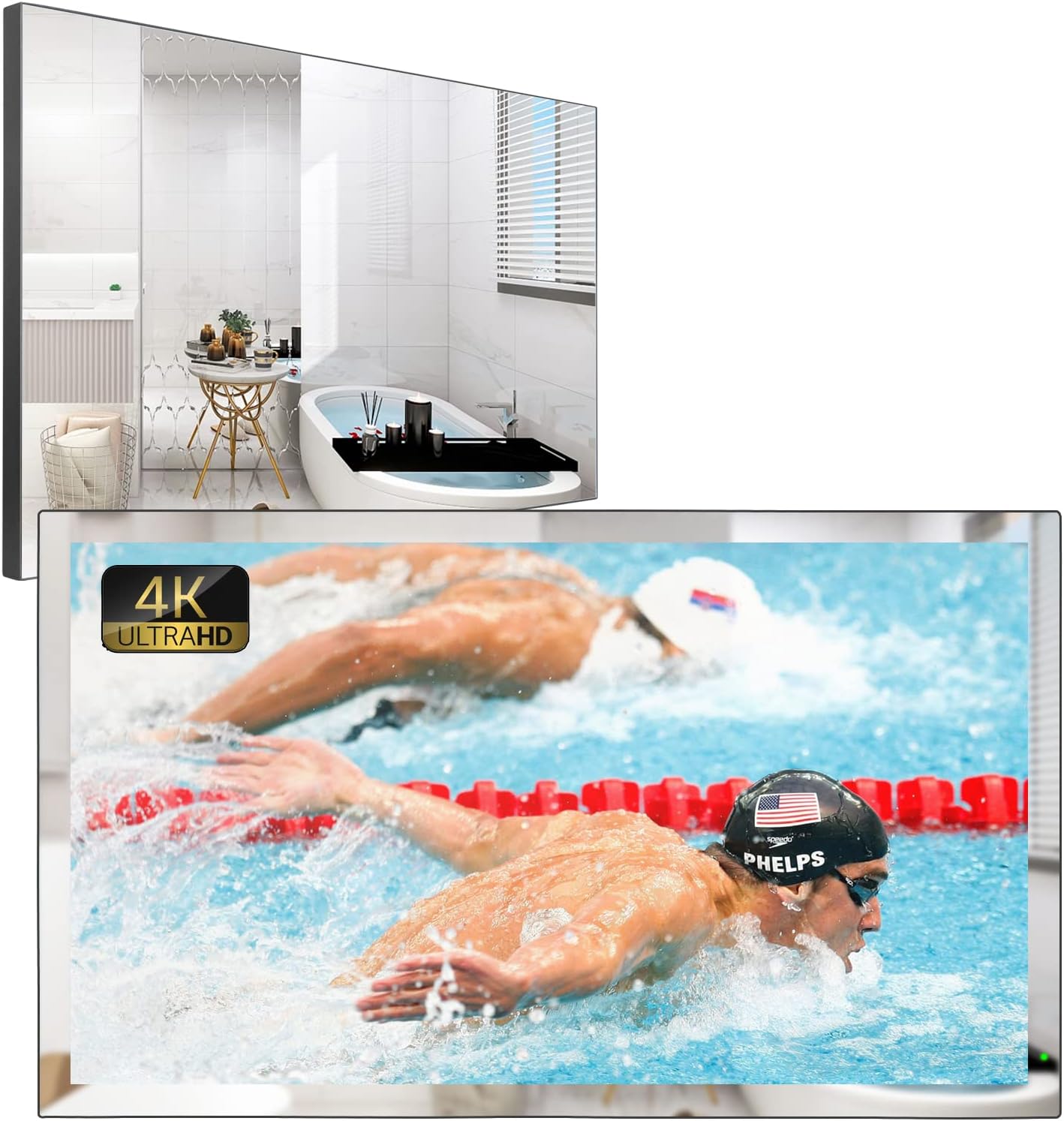 Soulaca 32 inches 4K Smart Mirror TV Waterproof with...