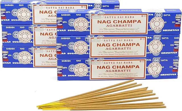 Nag Champa Satya Bâtonnets d'Encens - 6 Boîtes de 15g
