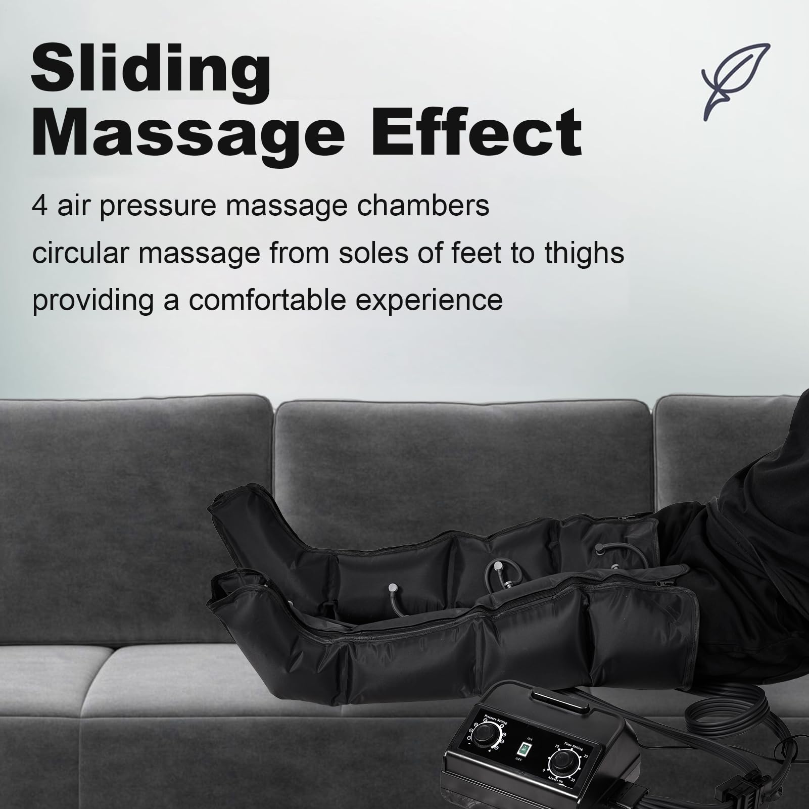 Botas de compresión de aire para piernas, masajeador de patas de compresión - Foot Massager Spa con 4 cojines de aire - Máquina de compresión de productos de asistencia para ancianos fáciles de usar p