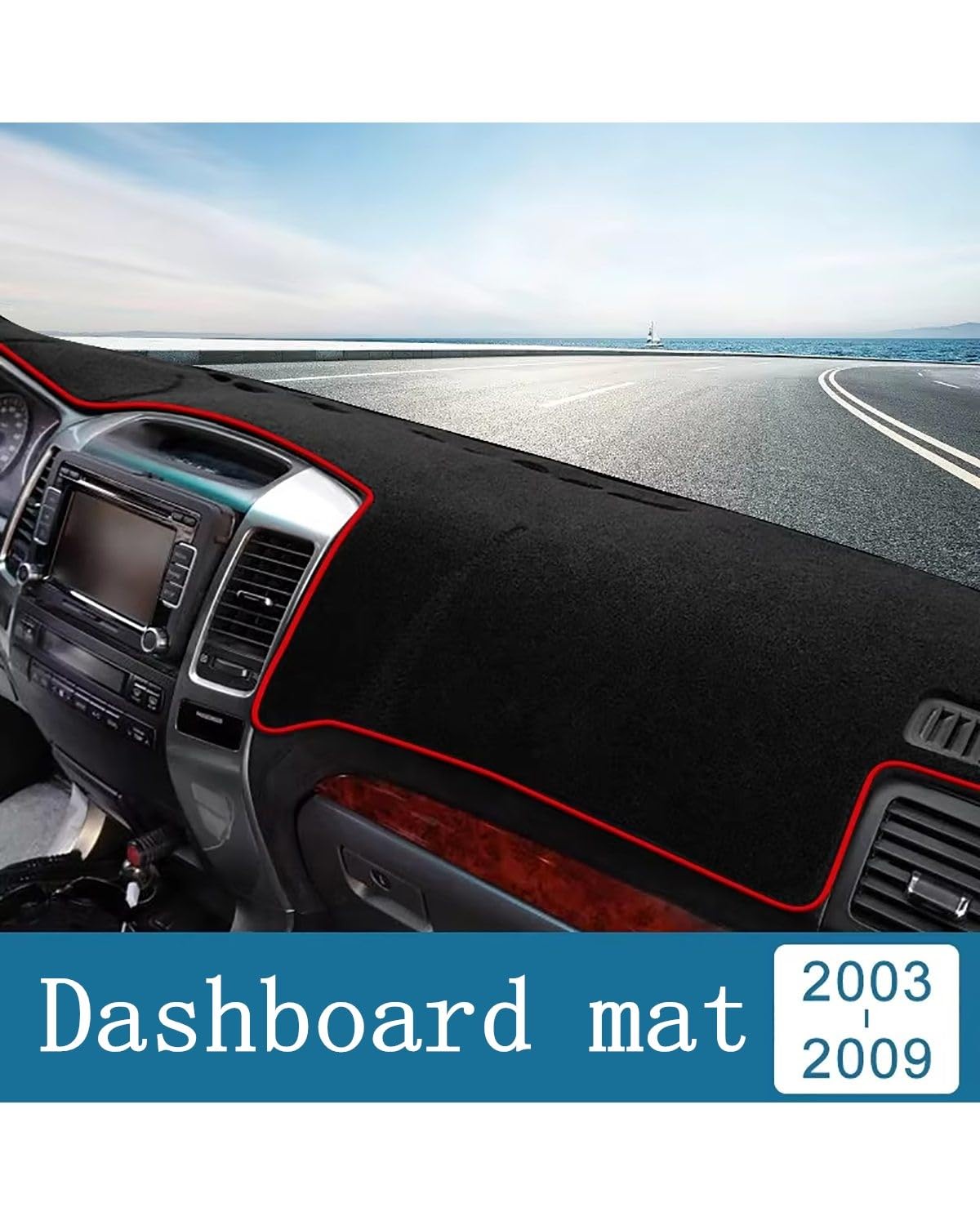 Cubierta Salpicadero Para Toyota Para Land Para Cruiser Prado 120 J120 2003 2004 2005-2009 Cubierta Tablero Evitar Alfombras Alfombrillas Antideslizantes Accesorios Coche Cubierta Salpicadero Coche(A