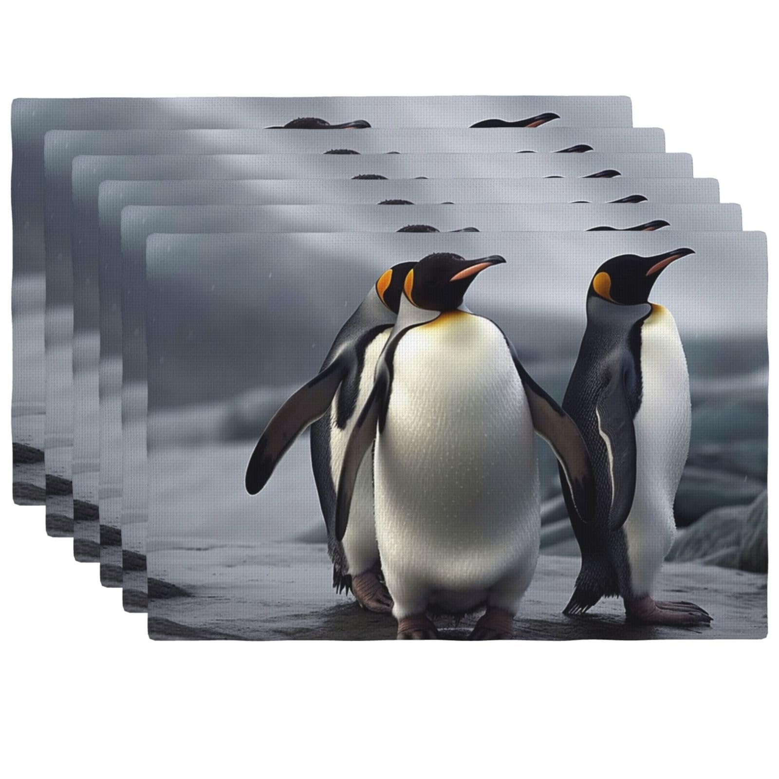 Set de table en lin imprimé pingouins pour animer vos repas de famille
