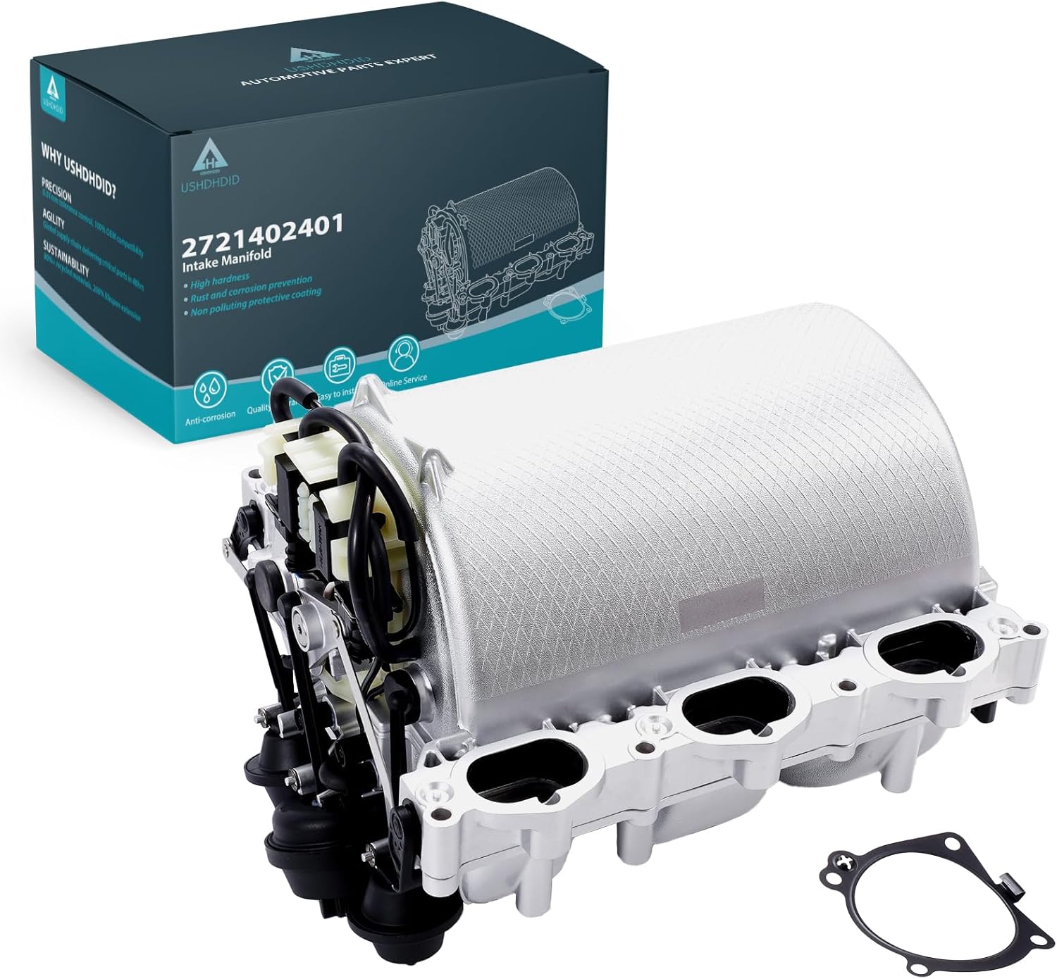 Intake Manifold Fits for Mercedes-Benz C230 C300 C350 E280 E350 GLK350 ML350 ML450 S400 SLK300 R350 V6 272 Engine 2006-2013 Replace 2721402401 2721402201