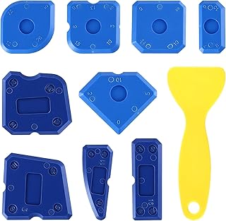 10PCS Silicone Caulking Tool, Reusable Grout Sealer Applicator, PP Seal Right Tool Kit for Caulk, for Sealing and Smoothing Gaps in Kitchens, Bathrooms, Floors, Windows and Sinks(10 Sizes)