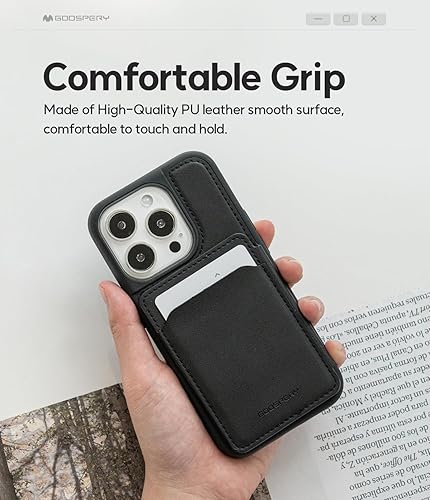 Miniatura 6 de GOOSPERY Balance Fit - Funda para 5 tarjetas, compatible con iPhone 15 Pro, de doble capa, ligera, ultra delgada, de piel sintética cierre magnético