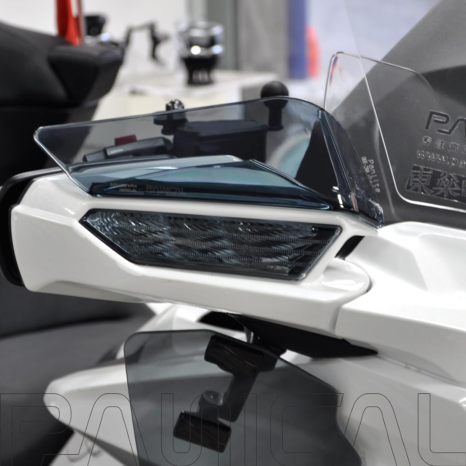 Panical Fairing Wing Windshield for Honda Goldwing GL1800 F6B Above the Rearview Mirror Air Wind Deflectors Windscreen 2018-2026 (Grey)