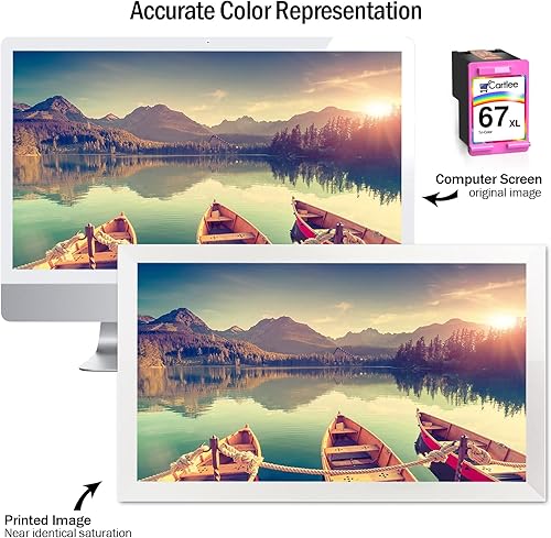 Miniatura 5 de Cartlee Cartucho de tinta remanufacturado de repuesto para HP Ink 67 XL para HP 67xl cartuchos de tinta color para cartuchos de tinta HP 67 color