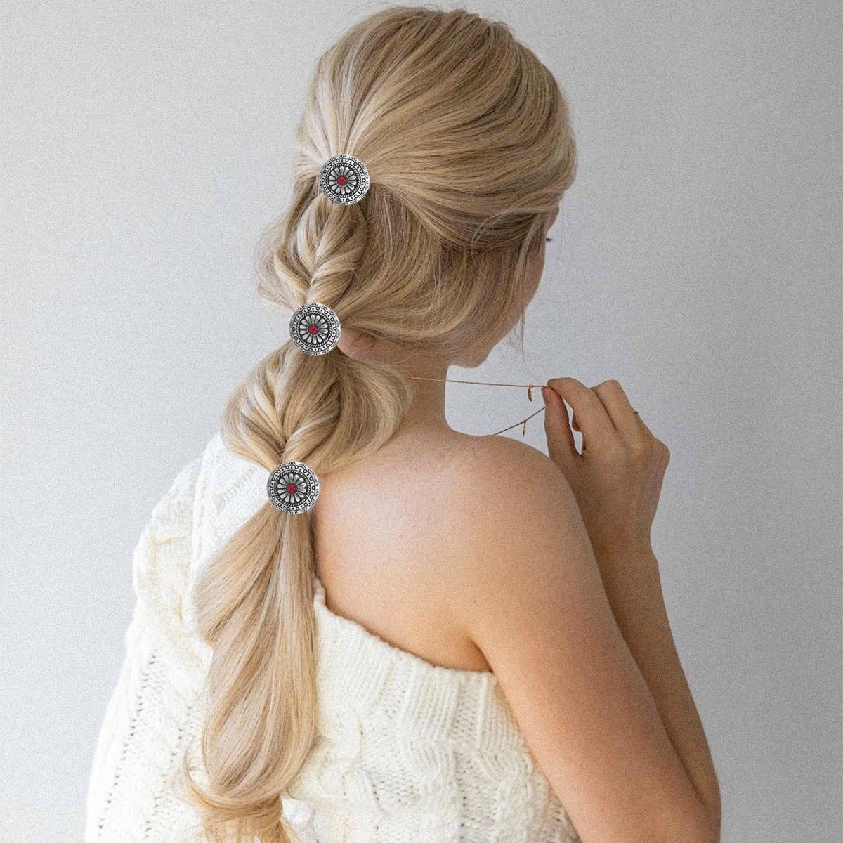 Amazon.com : 6 PCS Metal Western Style Ponytail Holders Boho 