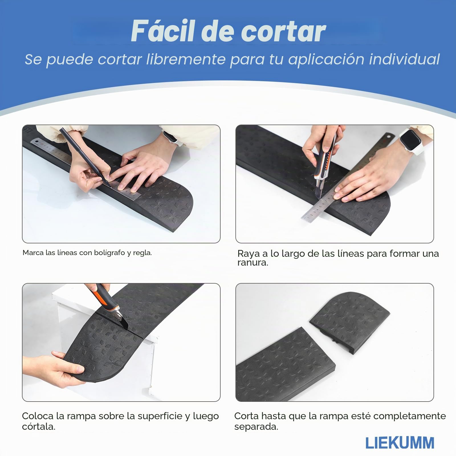 LIEKUMM Rampa de goma de 3,8 cm de altura, rampa antideslizante para silla de ruedas con diseño de estrella polar, capacidad de carga de 1000 kg, rampa para puertas, escalones, aceras
