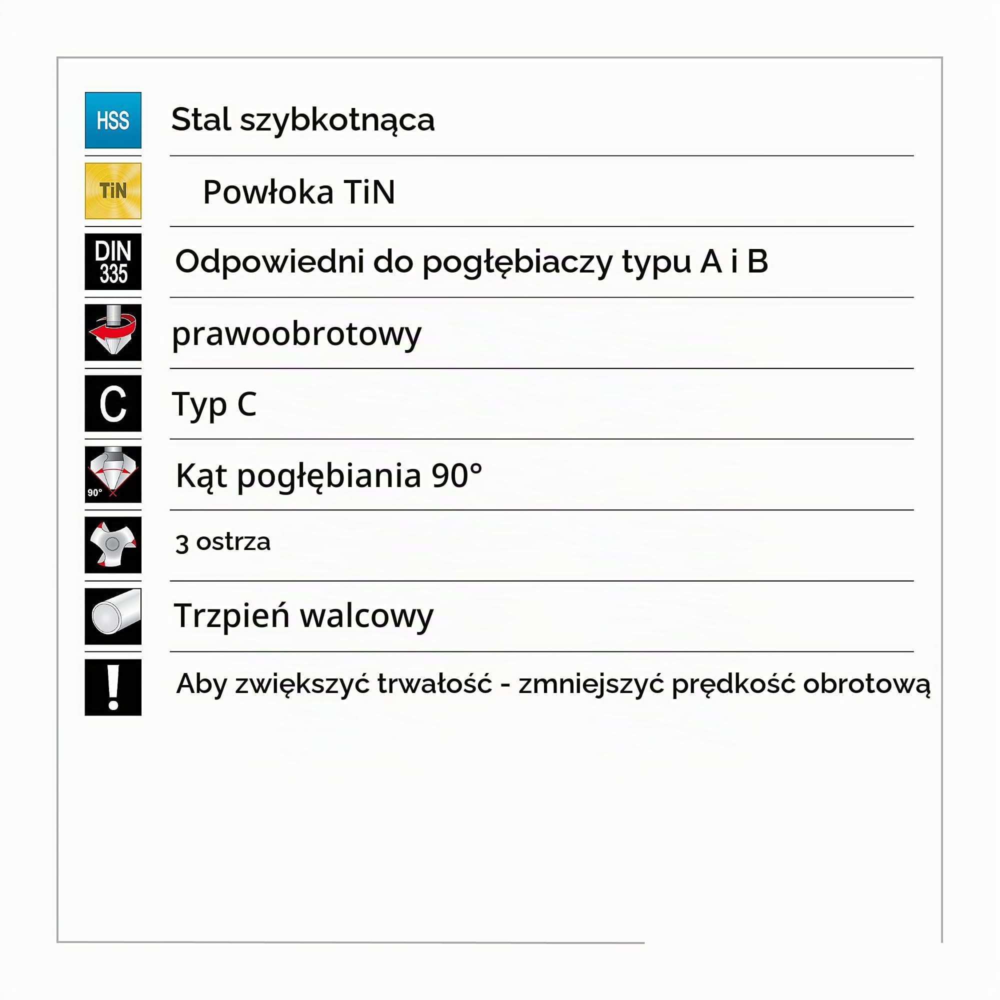 Ruko A102152TRO zestaw pogłębiaczy stożkowych i do usuwania zadziorów DIN 335 kształt C 90 stopni HSS-TiN w kasecie z tworzywa sztucznego