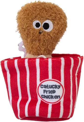 Mad Cat Catucky Fried Chicken Hide-A-Toy, hierba gatera + silvervine juguete para gatos, 2 juguetes en 1, para gatos de todas las edades