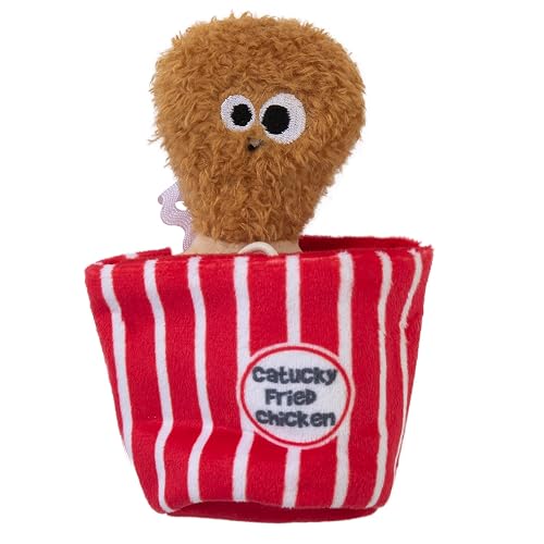 Mad Cat Catucky - Juguete de pollo frito, hierba gatera + juguete para gatos de vid plateada, 2 juguetes…