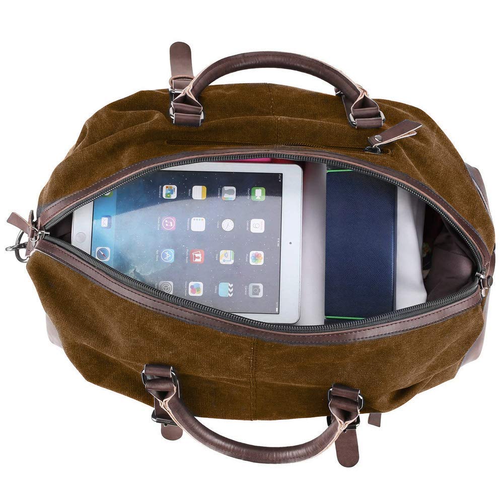 Bolsa de viaje de fin de semana, multifunción, bolso de mano, bolso de hombro para fin de semana, de lona, piel sintética, retro, bolsa de deporte, bolsa de viaje, bolso de lona, unisex, holdall,