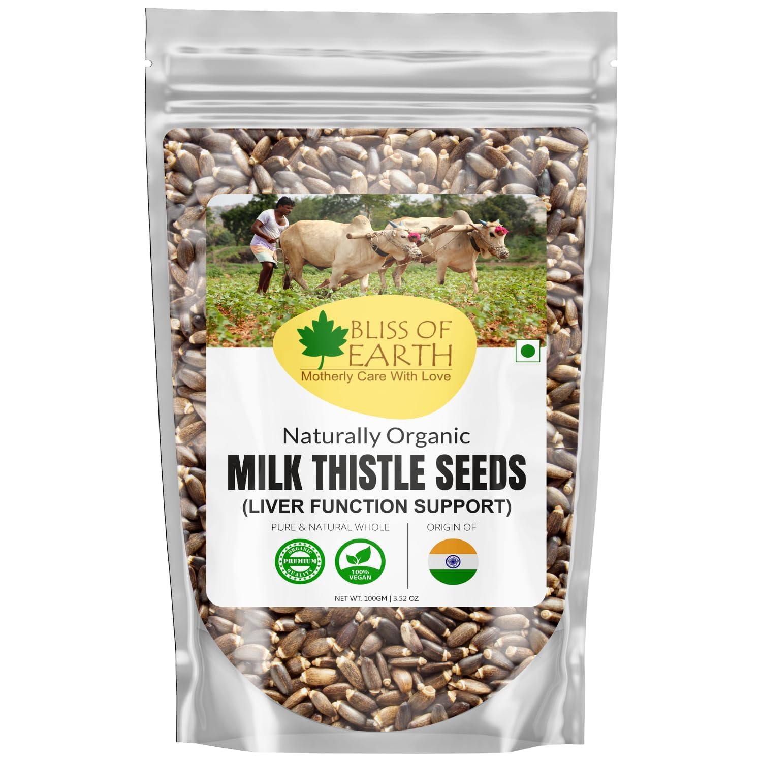 Bliss of Earth Milk Thistle Seeds Organic Super Food Great for Guts Health & Boost Immunity | Promotes Skin Health | High ...