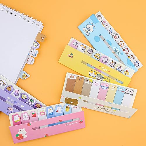 Miniatura 4 de Paquete de 10 marcapáginas de animales lindos, bloc de notas adhesivas, 5 estilos, marcadores autoadhesivos para oficina, escuela, 120