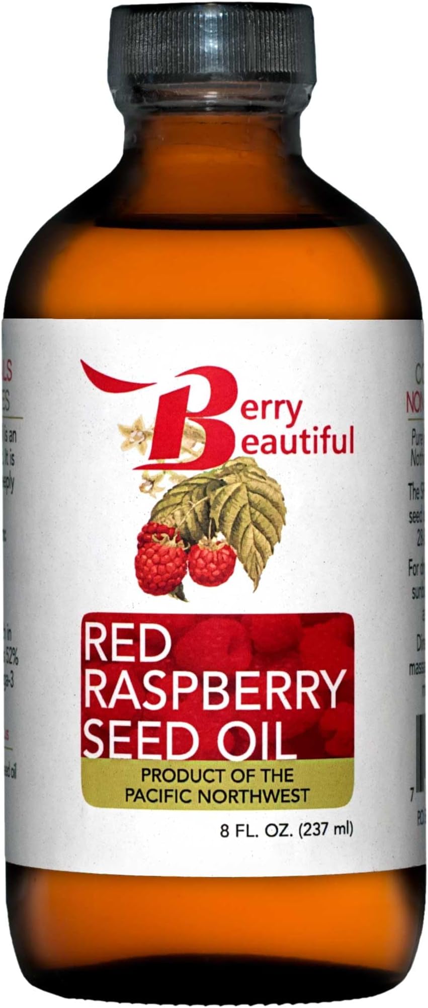 Red Raspberry Seed Oil - 8 fl oz - Cold-pressed by Berry Beautiful from Raspberries grown by Northwest Berry Co-op farmers