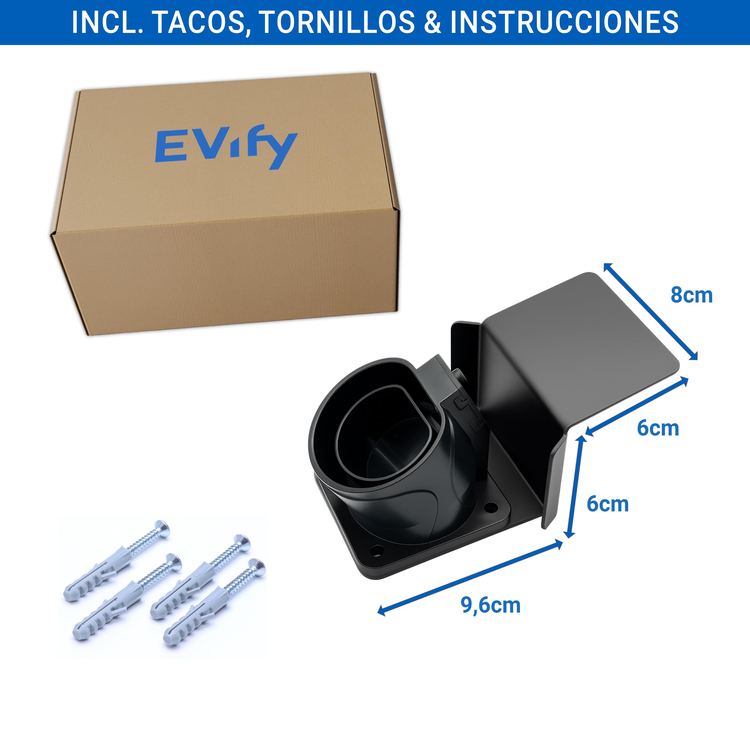 Wallbox Soporte Pared • Manguera Cargador Coche Eléctrico • Tipo 2