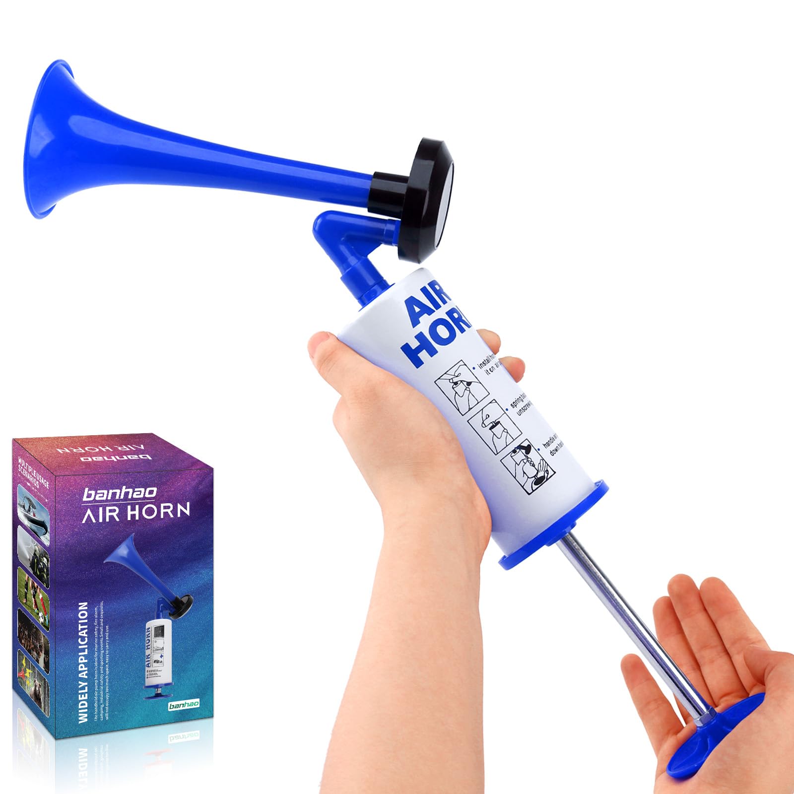 Handheld Pump Air Horn for Boat Soccer Noise Maker for Sports Events