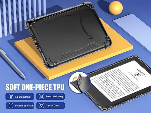 Miniatura 3 de MoKo Funda para Kindle de 6 pulgadas (11 generación-2022), ultra transparente, suave, flexible, transparente, carcasa de TPU para parachoques, verde