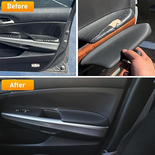 Miniatura 2 de Compatible con Honda Accord 2008-2012, 2 piezas de cuero sintético para el panel interior de la puerta delantera del reposabrazos de repuesto para