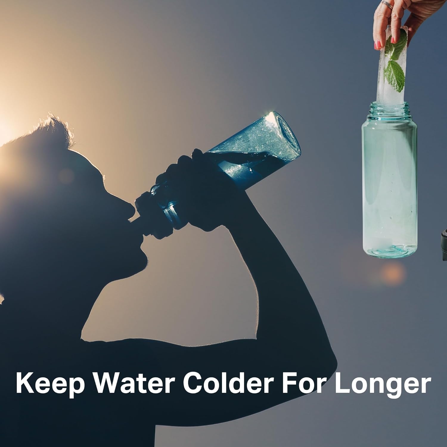 DRINKSPLINKS Water Bottle Ice Cube Tray. Keep Water in Drinks Bottles Cold for Longer With This Large Tumbler Ice Cube Mold.