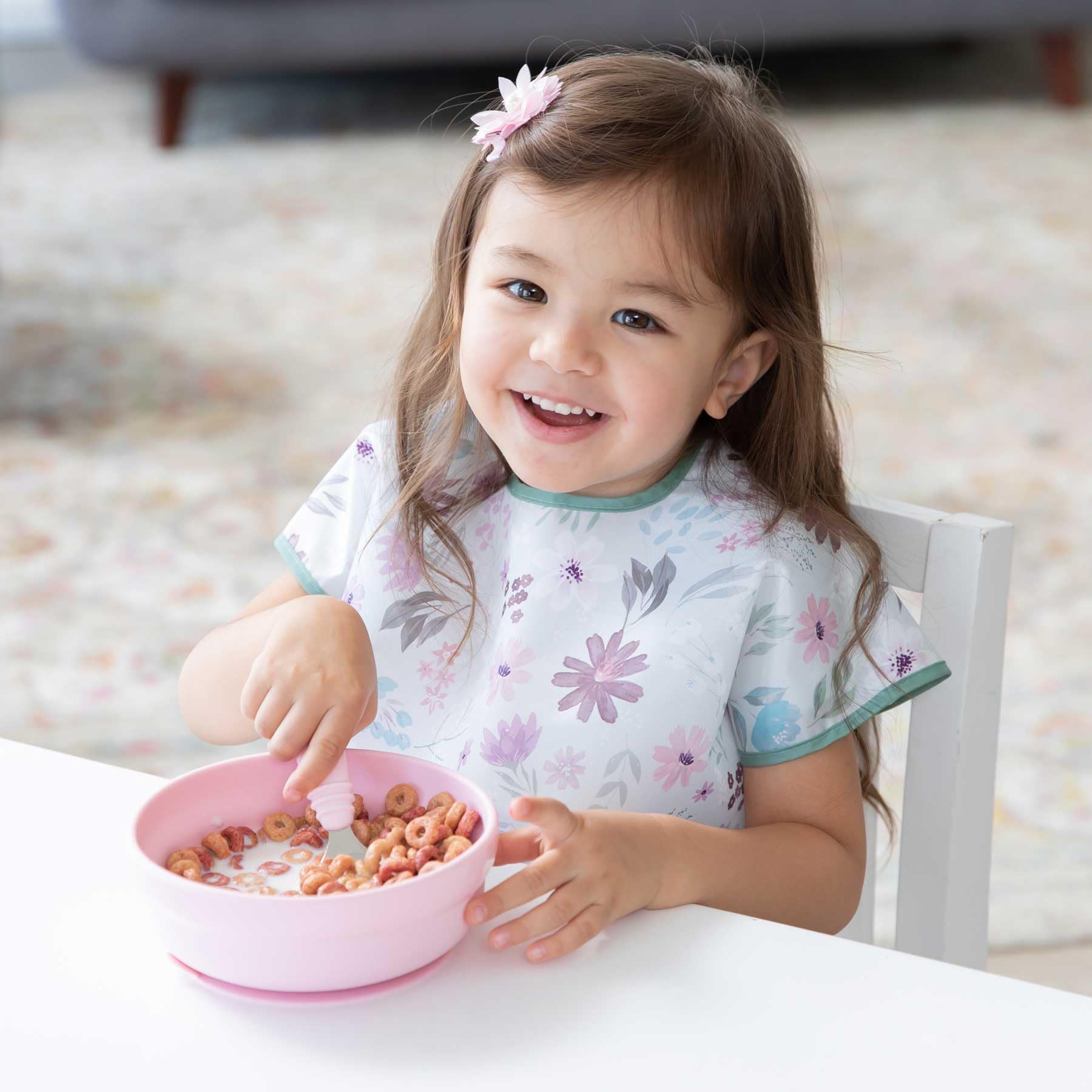 Bumkins Babero de manga corta para niñas o niños, niños pequeños de 1 a 3 años, tamaño grande, imprescindible para niños pequeños