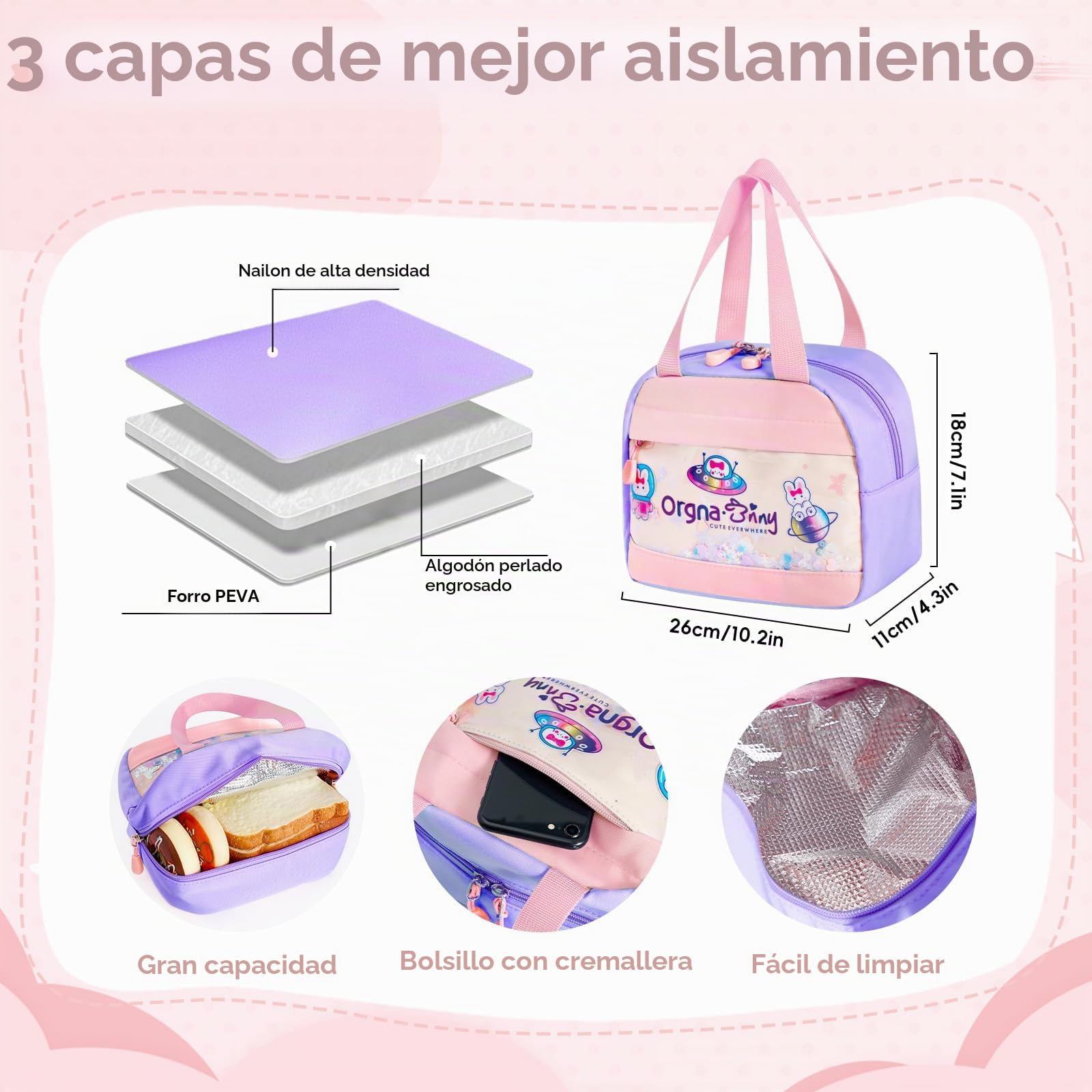 Tanou Mochila Escolar Niña Primaria, 3 Piezas Mochilas Colegio Ligero