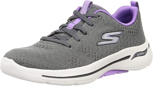 Skechers - Zapatos deportivos para caminar para mujeres, grislavanda