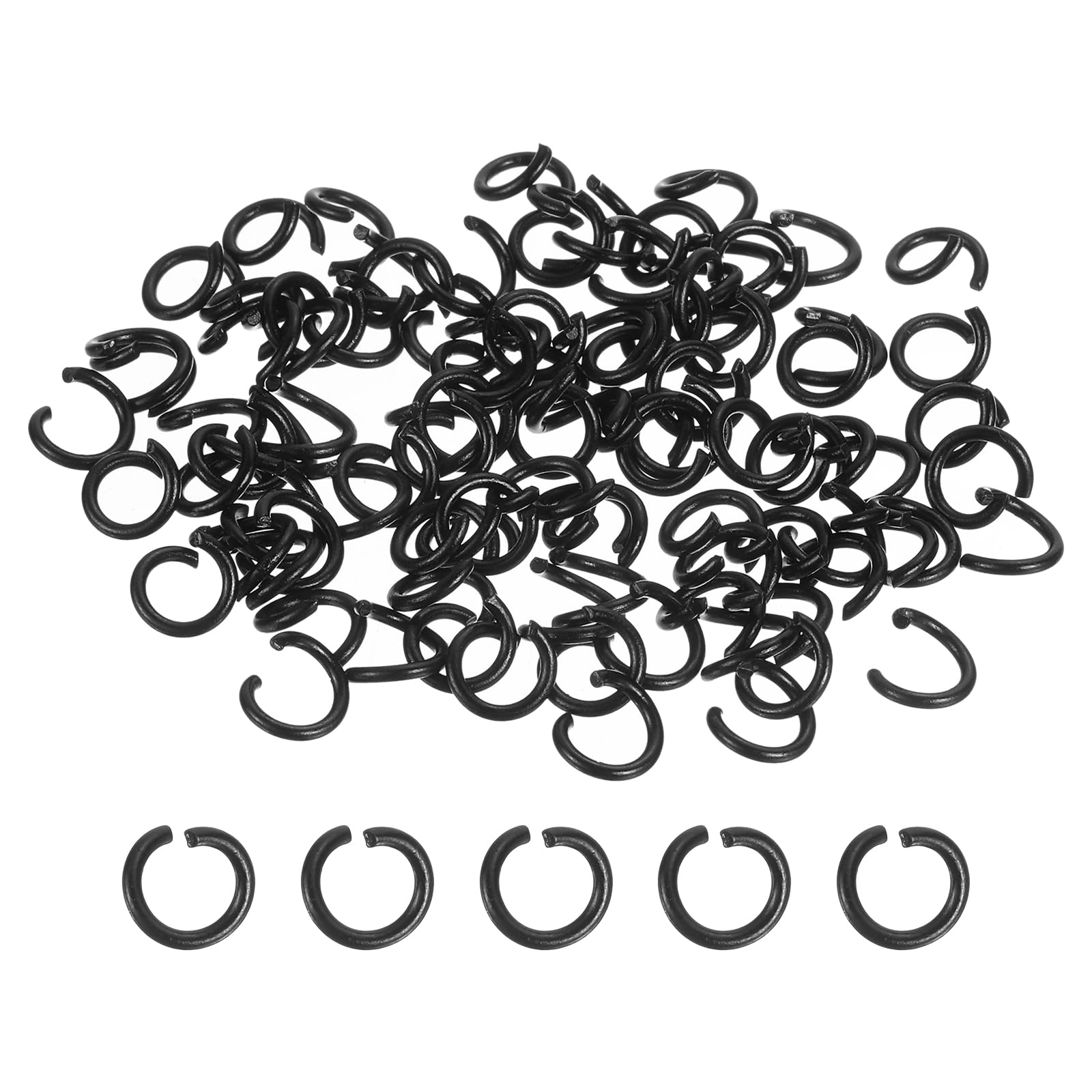 Anneaux ouverts pour la fabrication de bijoux noirs de 8mm contre les fermoirs lâches