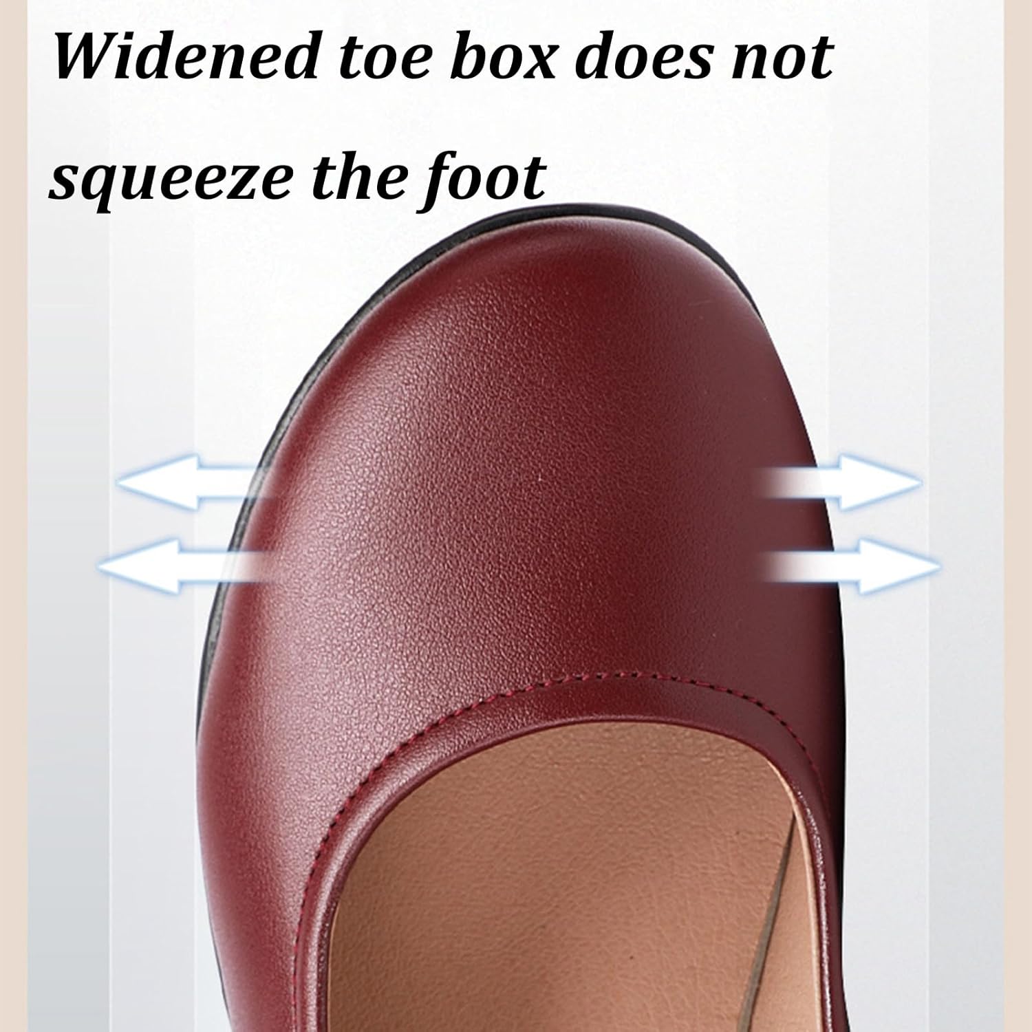 Women's Leather Ankle Strap Wedge Heel Mary Janes Fashion Comfort Lightweight Non Slip Platform Mom Shoes for Casual Work Shopping Outdoor - Image 4