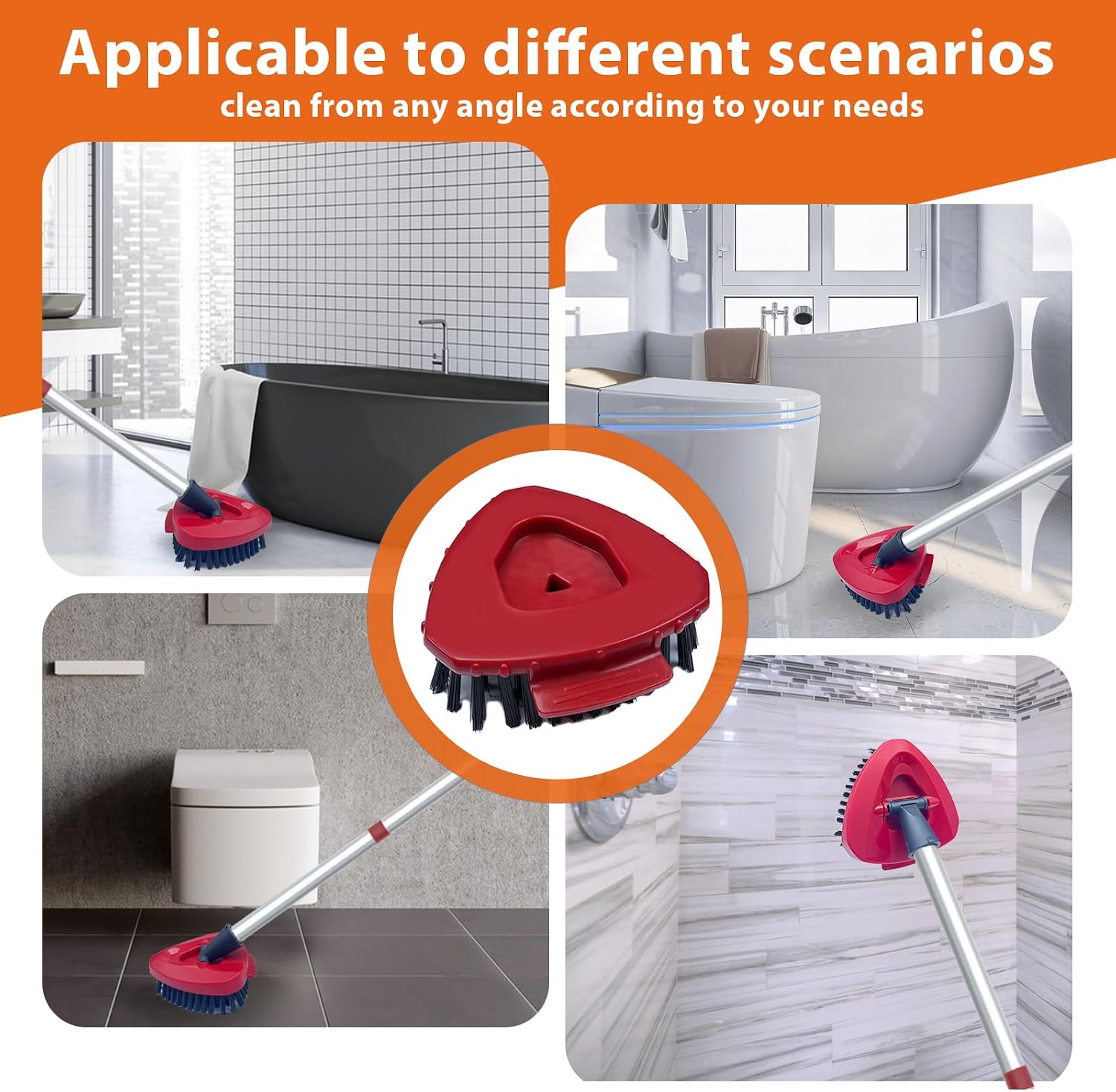 Fatmass 2 Pack Upgraded Spin Mop Replace Scrub Mop Brush Compatible with O Cedar 2 Tank RinseClean, Great for Kitchen, Deck, Bathroom and Shower Floor Scrubber