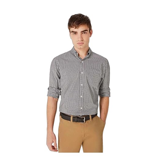 Camisa Básica Masculina Xadrez Manga Longa