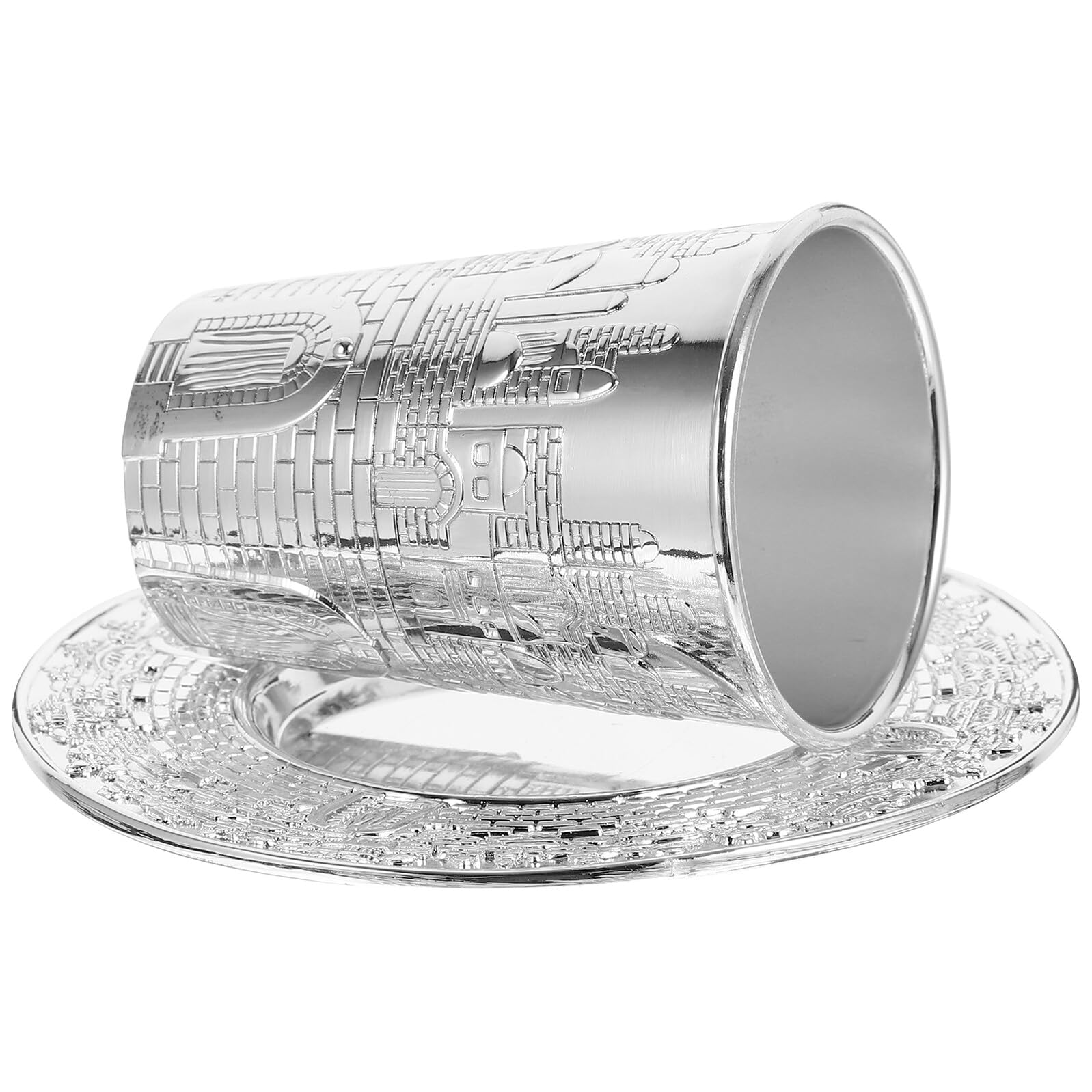 Coupe à vin de Kiddouch avec soucoupe BESPORTBLE pour les fêtes