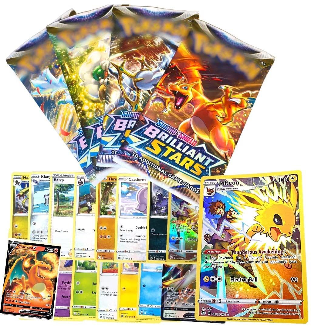 KS ENTERPRISE Sword & Shield Sealed Pack (4 Pack-Total 32 Cards) | Totally Surprising Sealed Pack Card Game with Attractive Paper Box for All (4 Pack 32 Cards)
