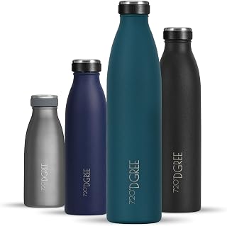 720°DGREE Edelstahl Trinkflasche 1L “milkyBottle” - 12h Heiß, 24h Kalt