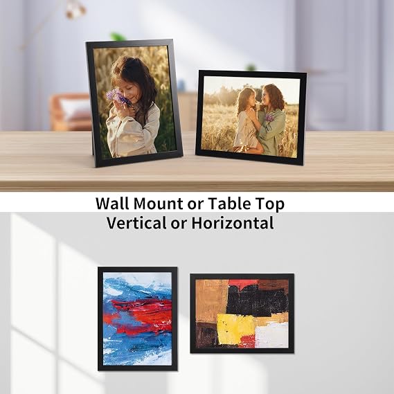 Giftgarden Black Picture Frame 15 x 20 cm Modern Photo Frame for 20 x 15 cm Photos and Pictures Smooth Slim Design Wall or Table Stand Single