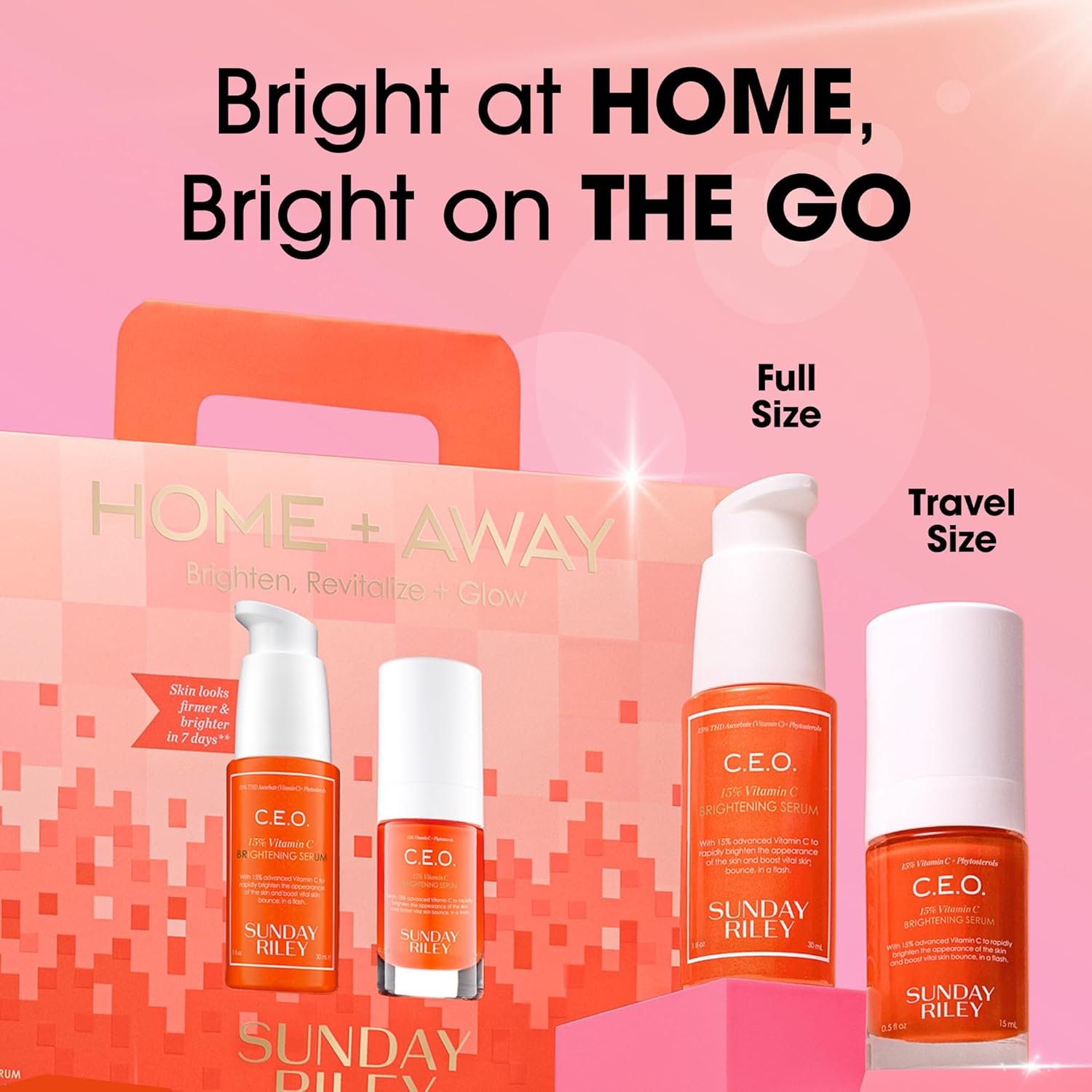Sunday Riley Home + Away Brighten, Revitalize + Glow Set